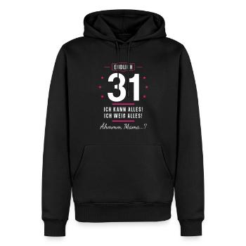 Endlich 31 Geburtstag Ich Kann Alles Ich Weiß - Männer Premium Bio Hoodie - Schwarz - Vorne - Nico (187cm)