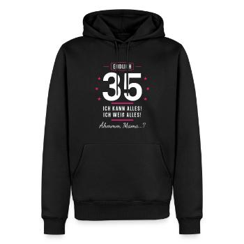 Endlich 35 Geburtstag Ich Kann Alles Ich Weiß - Männer Premium Bio Hoodie - Schwarz - Vorne - Nico (187cm)