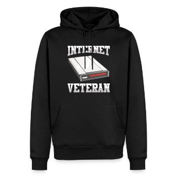 90er Jahre Nostalgie Retro 90er Jahre Dial Up - Männer Premium Bio Hoodie - Schwarz - Vorne - Nico (187cm)