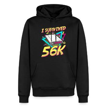 90er Nostalgie Retro 90er Einwahl Internet Vintage - Männer Premium Bio Hoodie - Schwarz - Vorne - Nico (187cm)