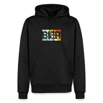 Bière Rétro - Sweat à capuche Premium bio Homme - noir - Devant - Nico (187cm)