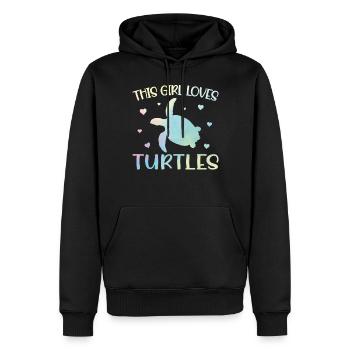 Sea Turtle Tortoise Watercolor - Männer Premium Bio Hoodie - Schwarz - Vorne - Nico (187cm)