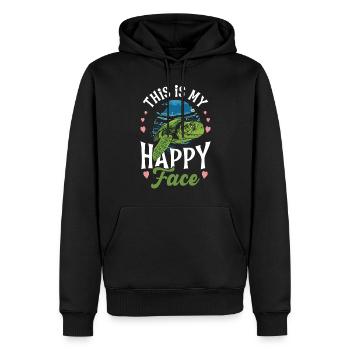 tortue de mer c’est mon - Sweat à capuche Premium bio Homme - noir - Devant - Nico (187cm)
