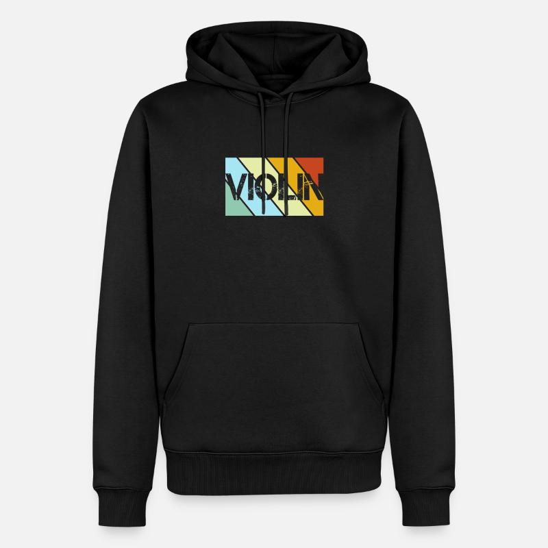 Violon rétro - Sweat à capuche Premium bio Homme - noir