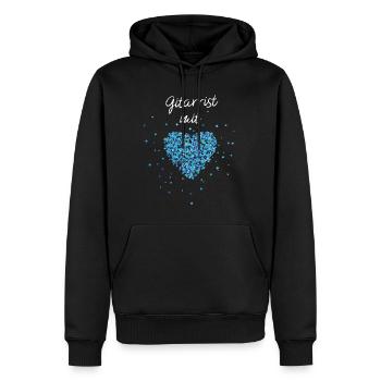 Gitarrist mit Herz Gitarre Musiker Gitarrenlehrer - Männer Premium Bio Hoodie - Schwarz - Vorne - Nico (187cm)
