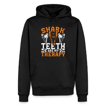 Paläontologie Shark Teeth Are My Therapy - Männer Premium Bio Hoodie - Schwarz - Vorne - Nico (187cm)