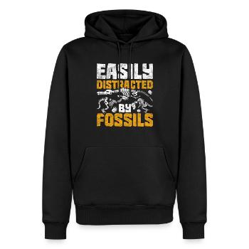 Paläontologie Easily Distracted By Fossils - Männer Premium Bio Hoodie - Schwarz - Vorne - Nico (187cm)