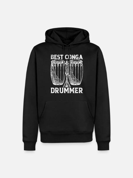 Mejor Baterista de Conga Conga Músico Conga Drummer Co - Sudadera con capucha prémium ecológica para hombre - negro