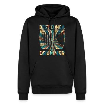 Best Conga Drummer - Conga Drums Conga Player - Men’s Premium Organic Hoodie - black - Front - Nico (187cm)