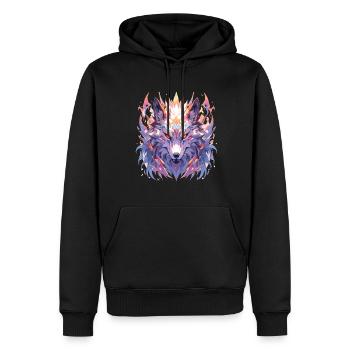 Wolf Wölfe Tier Wildtiere Wolfkopf - Männer Premium Bio Hoodie - Schwarz - Vorne - Nico (187cm)