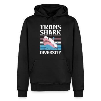 Shark Lover Transgender Pride Flag Trans - Men’s Premium Organic Hoodie - black - Front - Nico (187cm)