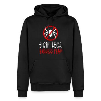 Arachnophobie Peur des araignées Phobie des arachnides - Sweat à capuche Premium bio Homme - noir - Devant - Nico (187cm)