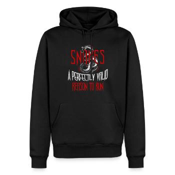 Ophidiophobie Peur des serpents Snake Boa - Sweat à capuche Premium bio Homme - noir - Devant - Nico (187cm)