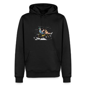 Vélo Vélo Vélo Couché Vélo Cycliste Pédale - Sweat à capuche Premium bio Homme - noir - Devant - Nico (187cm)