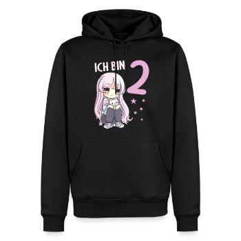2 Jahre Mädchen Anime Kawaii Katze 2. Geburtstag - Männer Premium Bio Hoodie - Schwarz - Vorne - Nico (187cm)