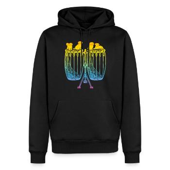 Conga avec chiens Joueur de conga et amoureux des chiens Congas - Sweat à capuche Premium bio Homme - noir - Devant - Nico (187cm)