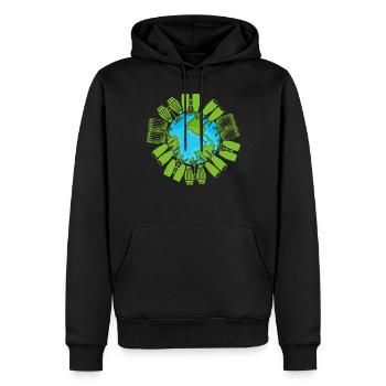 Earth With Conga Drums - Conga Player Conga Drumme - Men’s Premium Organic Hoodie - black - Front - Nico (187cm)