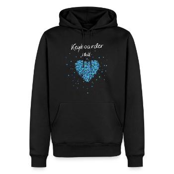 Keyboarder mit Herz Keyboard Musikinstrument - Männer Premium Bio Hoodie - Schwarz - Vorne - Nico (187cm)
