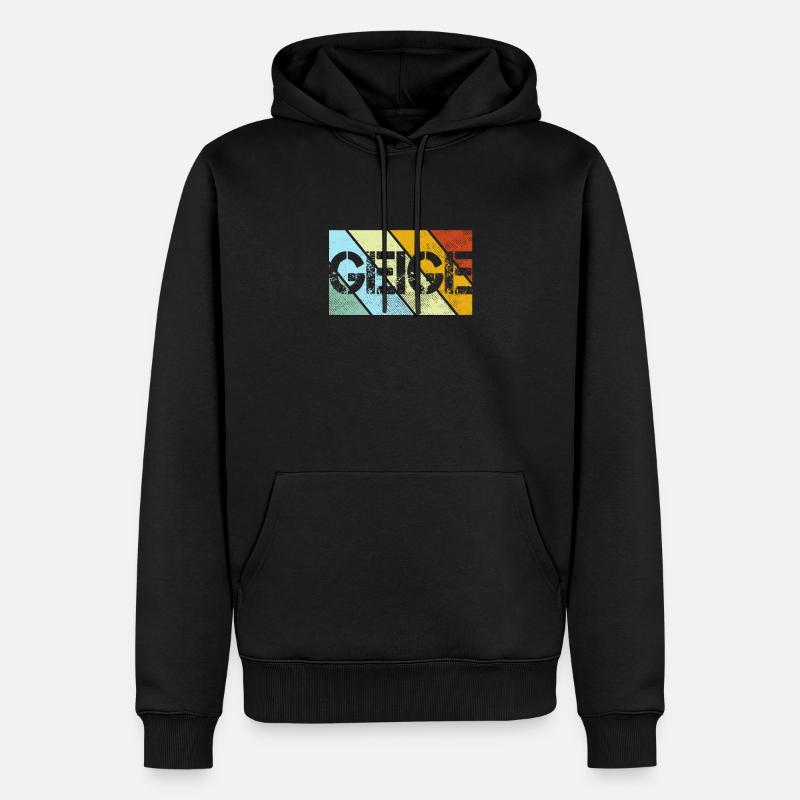 Geige Retro - Männer Premium Bio Hoodie - Schwarz