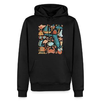 Florida Doodles USA Miami Orlando Amerika - Männer Premium Bio Hoodie - Schwarz - Vorne - Nico (187cm)