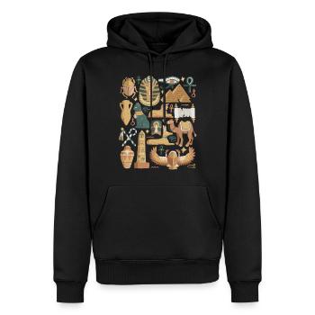 Ägypten Doodles Pyramide Pharao Sphinx Kairo - Männer Premium Bio Hoodie - Schwarz - Vorne - Nico (187cm)