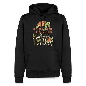 Tortue de mer si tu me veux - Sweat à capuche Premium bio Homme - noir - Devant - Nico (187cm)