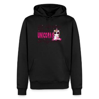 Ich Würde Lieber Einhörner Jagen Als - Männer Premium Bio Hoodie - Schwarz - Vorne - Nico (187cm)