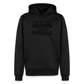 Ich Würde Lieber Einhörner Jagen Als - Männer Premium Bio Hoodie - Schwarz - Vorne - Nico (187cm)