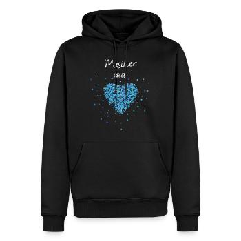 Musiker mit Herz Musik Musikunterricht Musikverein - Männer Premium Bio Hoodie - Schwarz - Vorne - Nico (187cm)