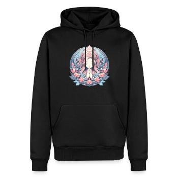 Meditation Achtsamkeit Entspannung Ruhe - Männer Premium Bio Hoodie - Schwarz - Vorne - Nico (187cm)
