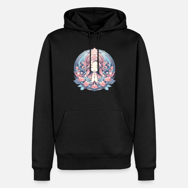 Méditation, pleine conscience, relaxation, tranquillité - Sweat à capuche Premium bio Homme - noir