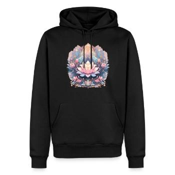Lotus Blossom - Men’s Premium Organic Hoodie - black - Front - Nico (187cm)