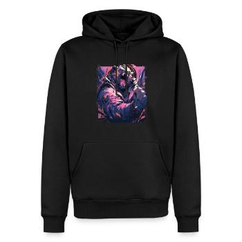 Panda - Sweat à capuche Premium bio Homme - noir - Devant - Nico (187cm)
