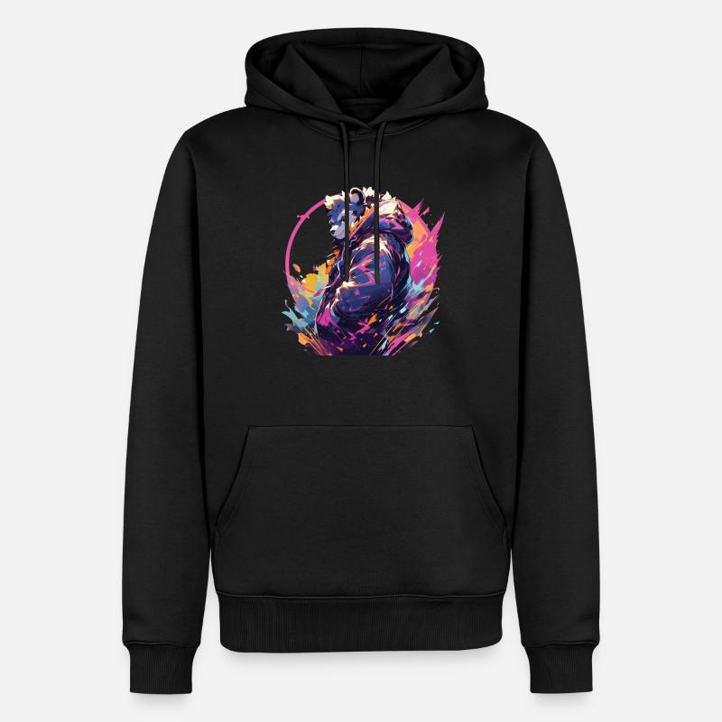 Panda Cool Panda Ours Pandas - Sweat à capuche Premium bio Homme - noir