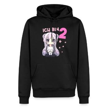2 Jahre Mädchen Anime Kawaii Katze 2. Geburtstag - Männer Premium Bio Hoodie - Schwarz - Vorne - Nico (187cm)