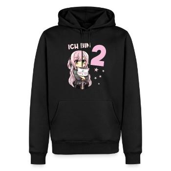 2 Jahre Mädchen Anime Kawaii Katze 2. Geburtstag - Männer Premium Bio Hoodie - Schwarz - Vorne - Nico (187cm)