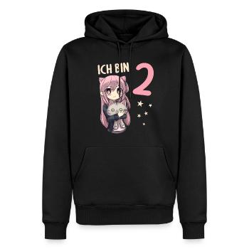 2 Jahre Mädchen Anime Kawaii Katze 2. Geburtstag - Männer Premium Bio Hoodie - Schwarz - Vorne - Nico (187cm)