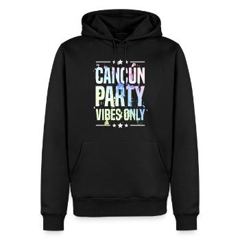 Ambiance de fête à Cancun - Sweat à capuche Premium bio Homme - noir - Devant - Nico (187cm)