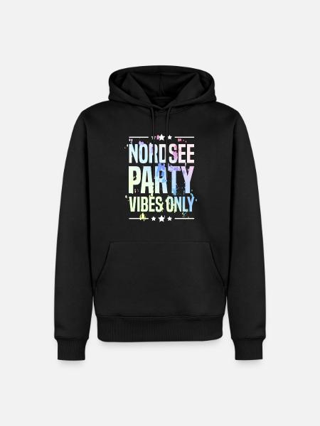 Nordsee Party Vibes - Männer Premium Bio Hoodie - Schwarz