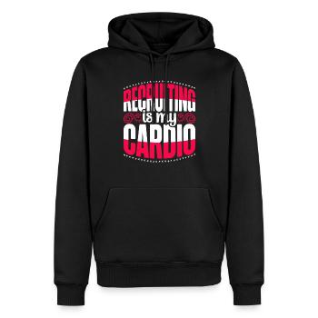 HR Manager Personalmanager Recruiting Is My Cardio - Männer Premium Bio Hoodie - Schwarz - Vorne - Nico (187cm)