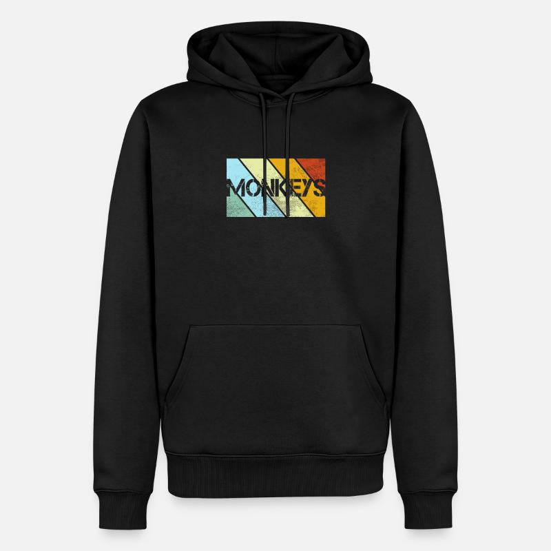 Singe Rétro - Sweat à capuche Premium bio Homme - noir