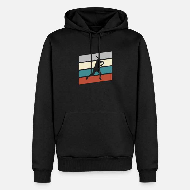 Baseball Rétro - Sweat à capuche Premium bio Homme - noir