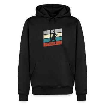 Baseball Retro - Männer Premium Bio Hoodie - Schwarz - Vorne - Nico (187cm)