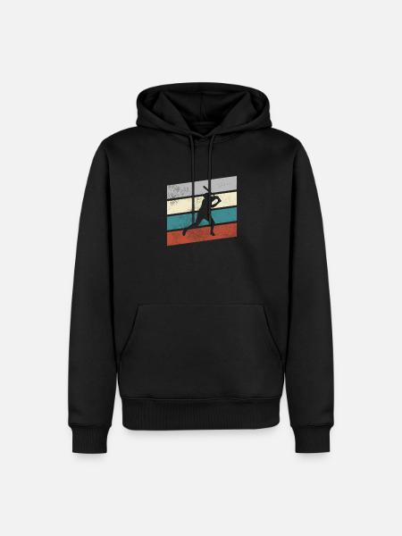 Baseball Rétro - Sweat à capuche Premium bio Homme - noir