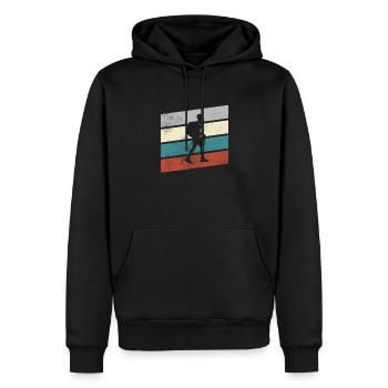 Bergsteigen Retro - Männer Premium Bio Hoodie - Schwarz - Vorne - Nico (187cm)