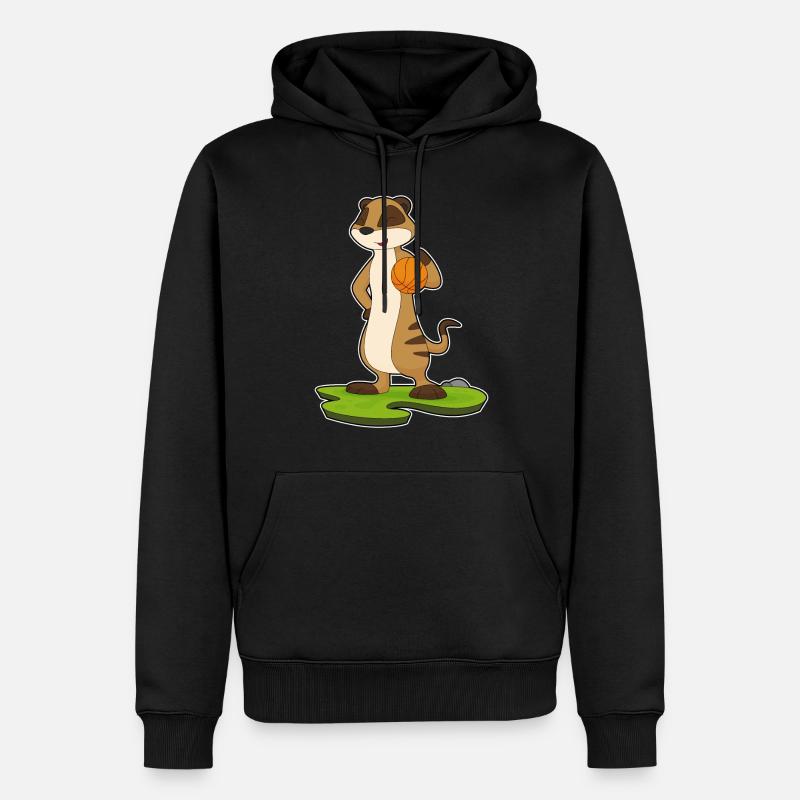 Suricate Basketteur Basketteur Basket-ball - Sweat à capuche Premium bio Homme - noir