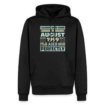24. Geburtstag August Jahrgang 1999 Vintage - Männer Premium Bio Hoodie - Schwarz - Vorne - Nico (187cm)