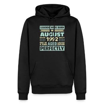 31st Birthday August Vintage 1992 Vintage - Men’s Premium Organic Hoodie - black - Front - Nico (187cm)