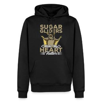 Sugar Gliders Herzflattern Sugar Glider Besitzer - Männer Premium Bio Hoodie - Schwarz - Vorne - Nico (187cm)