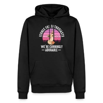 Fennec Fox Cunning Adorable Fennec Foxes - Men’s Premium Organic Hoodie - black - Front - Nico (187cm)